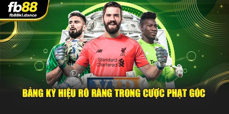 Bảng ký hiệu rõ ràng trong cược phạt góc