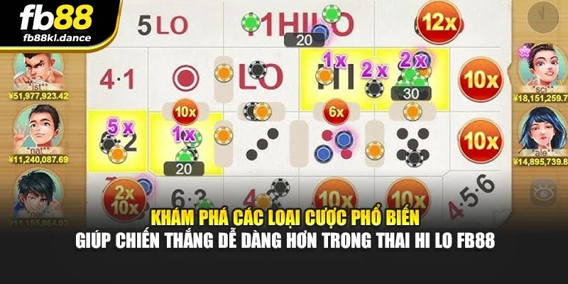 Khám phá các loại cược phổ biến giúp chiến thắng dễ dàng hơn trong Thai Hi Lo FB88